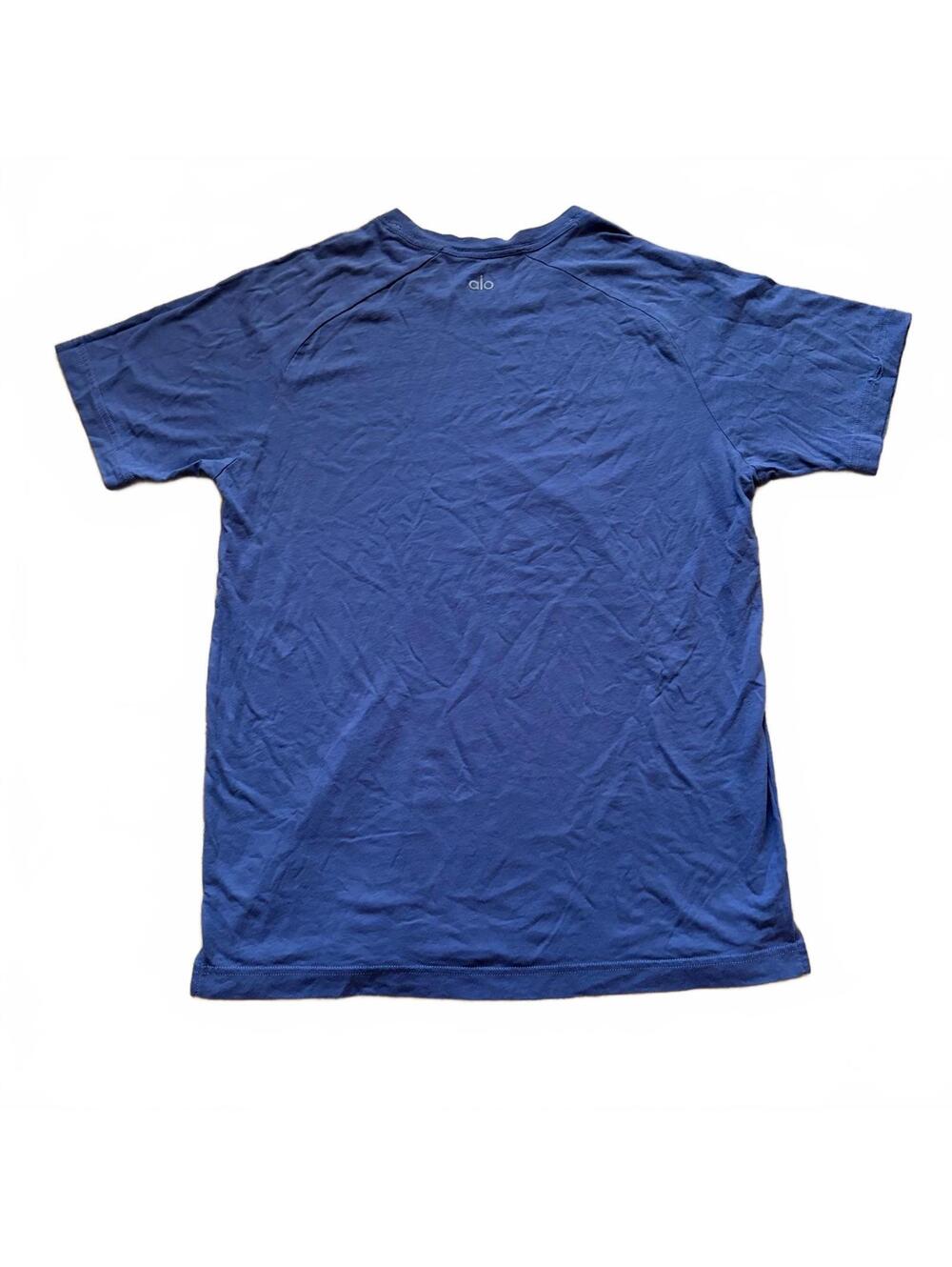 Alo Yoga T-Shirt Performance Short Sleeve Stretch Blue Men's Size Medium